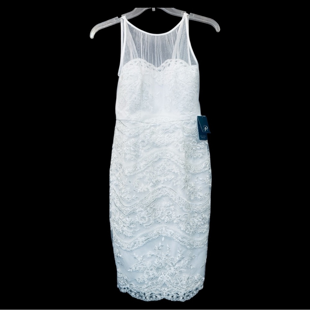 Ardrianna Papelle NWT ivory lace and sequin sheath dress.  Gorgeous size 2 - Picture 3 of 11